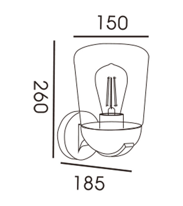 Flat Top Glass Cover Wall Lampadis HR60112 Flat Top Glass Cover Wall Lampadis HR60112