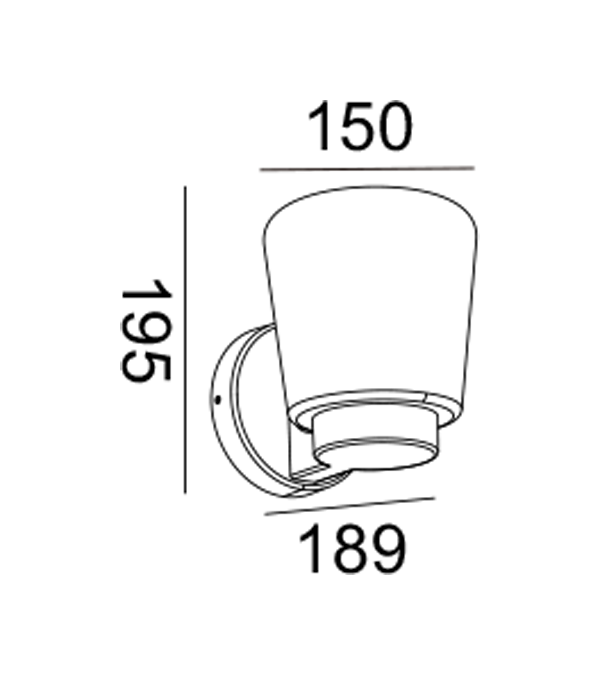 Flat Top Glass Plastic Murus Lampadis HR60772 Flat Top Glass Plastic Murus Lampadis HR60772