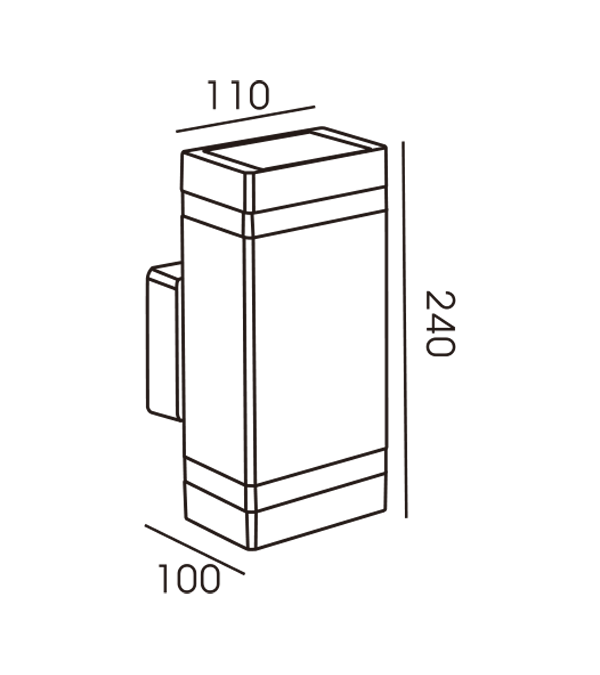 110 Rectangularis Stripe Duplex Caput Single Murum Lampadis HR60174 110 Rectangularis Stripe Duplex Caput Single Murum Lampadis HR60174