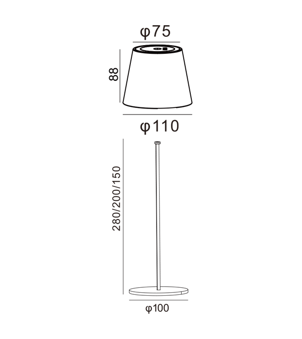 Rechargeable eu lucerna cum umbra HR95042-365 Rechargeable eu lucerna cum umbra HR95042-365