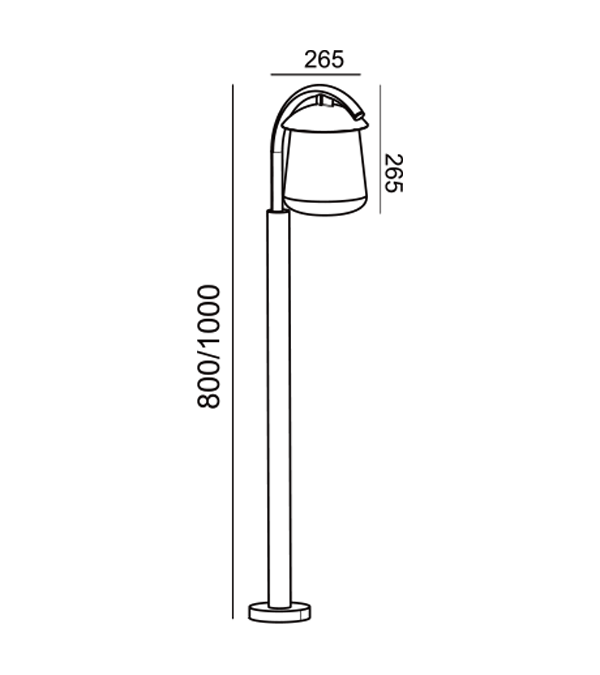 Psittacus Flat Top Glass Garden Light HR60701-800 Psittacus Flat Top Glass Garden Light HR60701-800