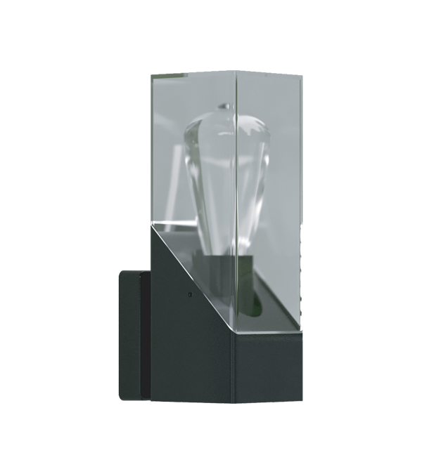 E27 Quadratus fumus Grey PC Lampas murus HR60133 E27 Quadratus fumus Grey PC Lampas murus HR60133
