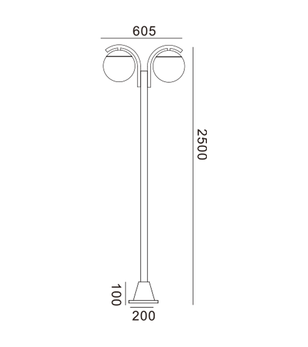 Double Head Round Glass Garden Light HR60693 Double Head Round Glass Garden Light HR60693